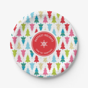 CHRISTMAS TREE PATTERN feestelijk modern minimaal Papieren Bordje