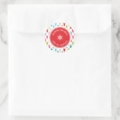 CHRISTMAS TREE PATTERN feestelijk modern minimaal  Ronde Sticker (Tas)