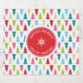 CHRISTMAS TREE PATTERN feestelijk modern minimaal  Sparkling Wijnetiket (Enkel label)