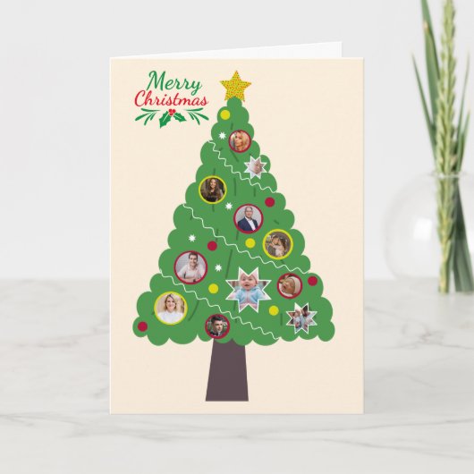 Christmas Tree Photo Collage Card Kaart (Voorkant)
