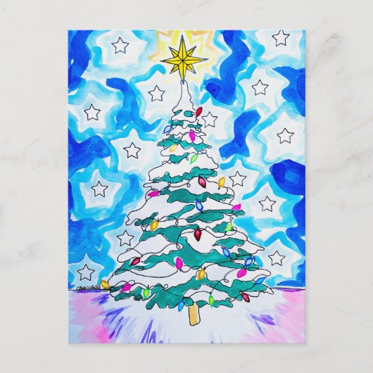 Christmas Tree Postcard Briefkaart (Voorkant)