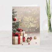 Christmas Tree présente la carte de vacances Bokeh (Devant)