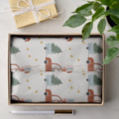 Christmas Tree Red Car Illustration  Tissuepapier (Geschenk)