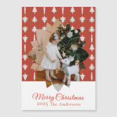 Christmas Tree Red Photo Holiday Magnetic  (Voorkant)