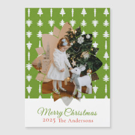 Christmas Tree Red Photo Holiday Magnetic 