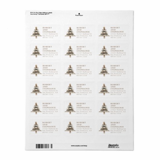 Christmas Tree Return Address Label (Full Sheet)