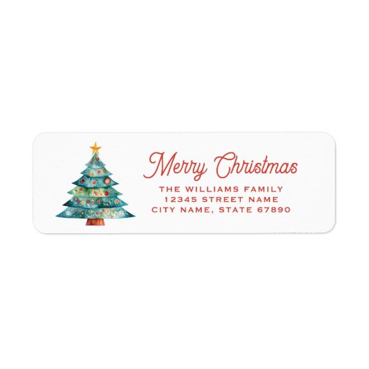 Christmas Tree Return Address Labels (Voorkant)