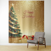 Christmas Tree Ribbons Holiday Backdrop Wandkleed (In situ)