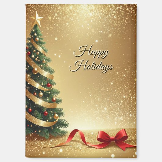 Christmas Tree Ribbons Holiday Magnet (Recto)