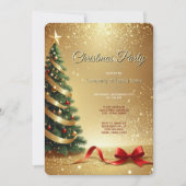 Christmas Tree Ribbons Holiday Party Invitation (Devant)