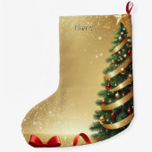 Christmas Tree Ribbons Holiday Stocking Grote Kerstsok (Achterkant)