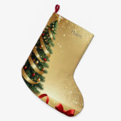 Christmas Tree Ribbons Holiday Stocking Grote Kerstsok (Voorkant (Hangend))