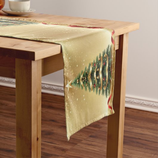 Christmas Tree Ribbons Holiday Table Runner Medium Tafelloper (Voorbeeld)