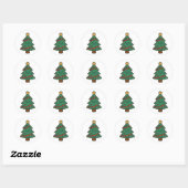 Christmas tree ronde sticker (Vel)