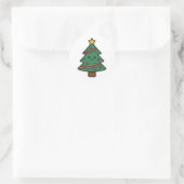 Christmas tree ronde sticker (Tas)