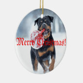 Christmas tree Rottweiler Keramisch Ornament (Rechts)