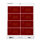 Christmas Tree Silhouette shipping Etiket (Full Sheet)