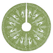 CHRISTMAS TREE SKIRT MCM OLIJF EN WITTE KERSTBOOM ROK (Voorkant)