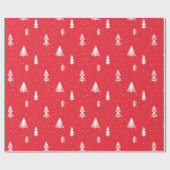 Christmas Tree snow red modern Cadeaupapier (Vlak)
