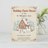 Christmas Tree Snowman Christmas Party Invitation (Debout devant)