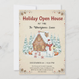 Christmas Tree Snowman Christmas Party Invitation Kaart