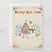 Christmas Tree Snowman Christmas Party Invitation Kaart (Achterkant)