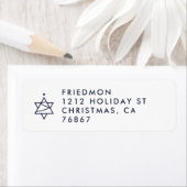 Christmas Tree Star of David retour adreslabel Etiket (Insitu)