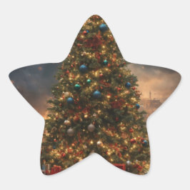 Christmas Tree Star Sticker