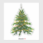Christmas tree sticker cute green classic holiday (Feuille)