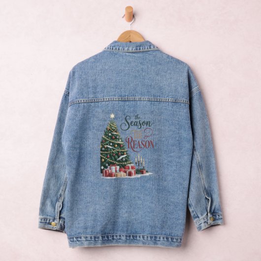 Christmas Tree The Season The Reason Denim Jacket (Hangar)