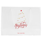 Christmas Tree Typography Script Minimalist Groot Cadeauzakje (Achterkant)