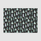 Christmas Tree Watercolor Pattern Tissue Paper Tissuepapier (Voorkant)