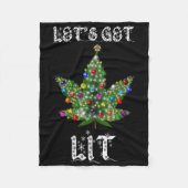 Christmas Tree Weed Leaf Pot Thc Gift Tee  Fleece Deken (Voorkant)