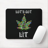 Christmas Tree Weed Leaf Pot Thc Gift Tee  Muismat (Met muis)