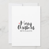 Christmas Tree White & Black Elegant Distressed Feestdagenkaart (Achterkant)