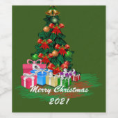 Christmas Tree Wijn Label Set Wijn Etiket (Enkel label)