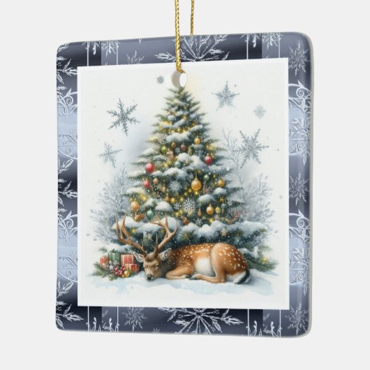 Christmas Tree with Deer   Keramisch Ornament (Links)