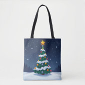Christmas Tree with Snow Tote Draagtas (Voorkant)