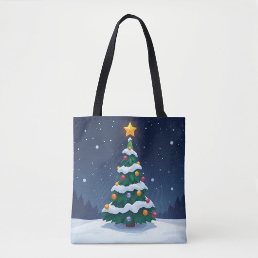 Christmas Tree with Snow Tote Draagtas (Voorkant)