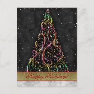 Christmas Tree Xmas Holiday Greeting Postcard Feestdagenkaart