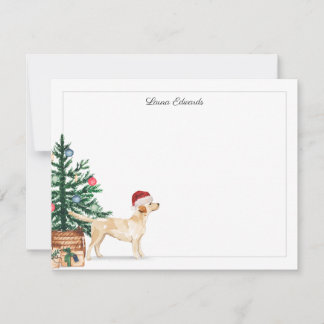 Christmas Tree Yellow Labrador Retriever Holiday Notitiekaartje