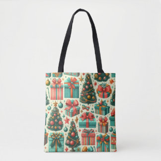 Christmas trees and presents art pattern draagtas