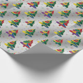 Christmas Trees Colourful Xmas Cadeaupapier (Hoek)