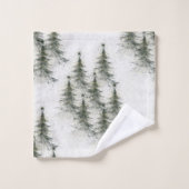 Christmas trees in the Woods Bad Handdoek (Wasdoekje)