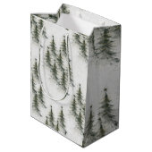 Christmas trees in the Woods Medium Cadeauzakje (Achterkant Gekanteld)