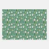 Christmas Trees Repeating Name Personalized Inpakpapier Vel (Voorkant 2)