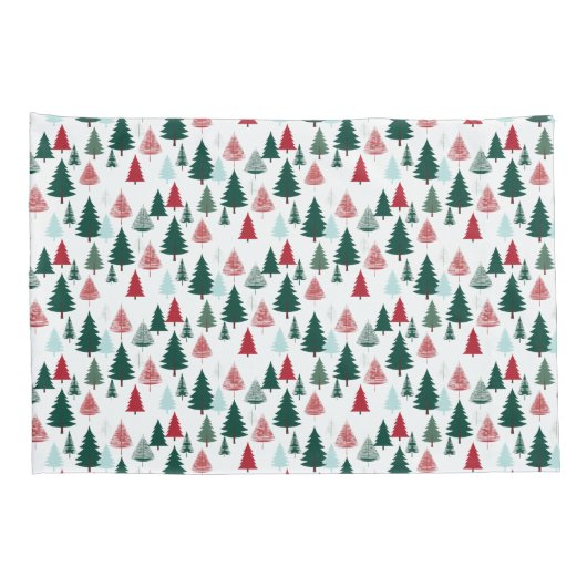 Christmas Trees Scandi Pine Forest Cozy Patterned Kussensloop (Achterkant-Rechts)