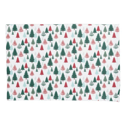 Christmas Trees Scandi Pine Forest Cozy Patterned Kussensloop (Voorkant-Links)