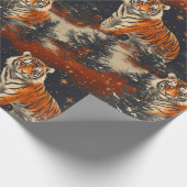 Christmas Trees & Tigers patroon Cadeaupapier (Hoek)