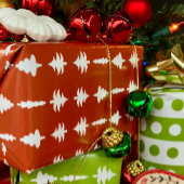 Christmas Trees White on Red Cadeaupapier